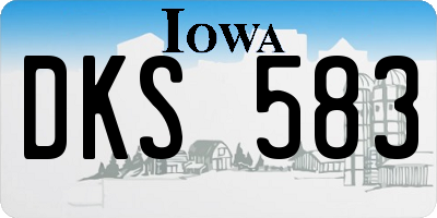 IA license plate DKS583