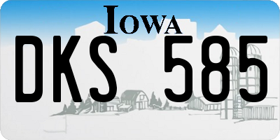 IA license plate DKS585