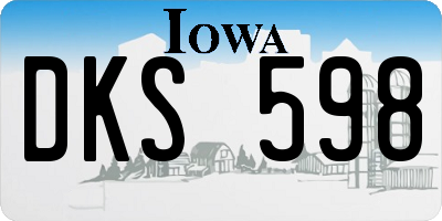 IA license plate DKS598