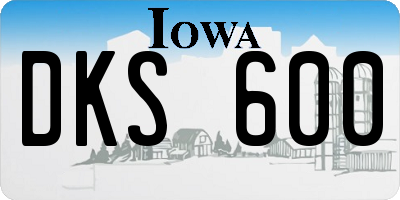 IA license plate DKS600