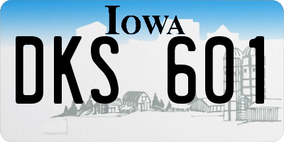 IA license plate DKS601