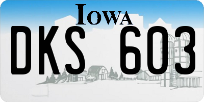 IA license plate DKS603
