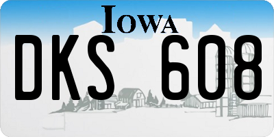 IA license plate DKS608