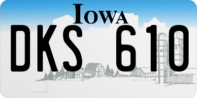 IA license plate DKS610