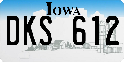 IA license plate DKS612