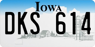 IA license plate DKS614