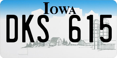 IA license plate DKS615