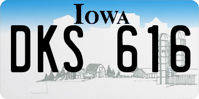 IA license plate DKS616