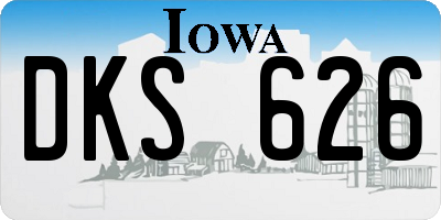 IA license plate DKS626