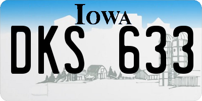 IA license plate DKS633
