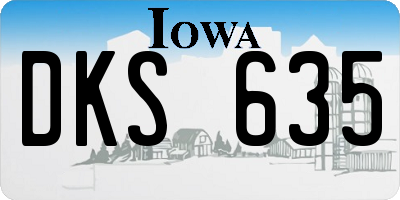 IA license plate DKS635