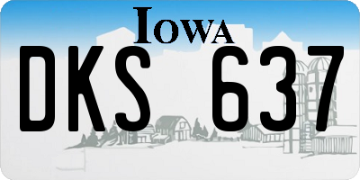 IA license plate DKS637