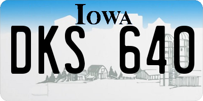 IA license plate DKS640