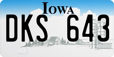 IA license plate DKS643