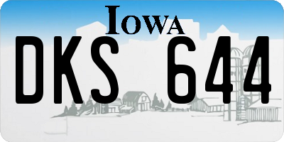 IA license plate DKS644