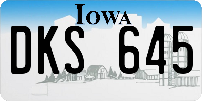 IA license plate DKS645