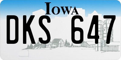 IA license plate DKS647
