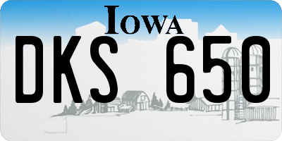 IA license plate DKS650