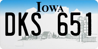 IA license plate DKS651