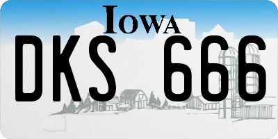IA license plate DKS666