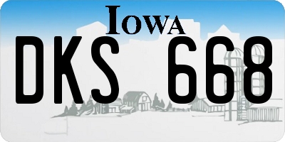 IA license plate DKS668