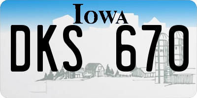 IA license plate DKS670