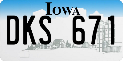 IA license plate DKS671
