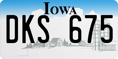 IA license plate DKS675