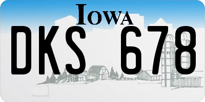 IA license plate DKS678