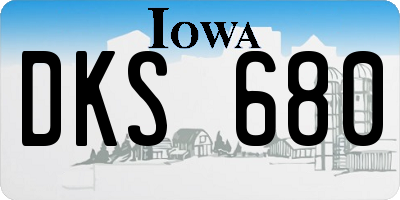 IA license plate DKS680