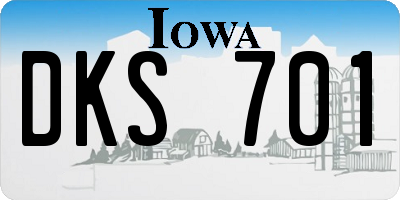 IA license plate DKS701