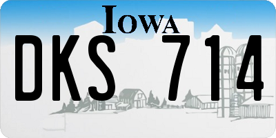 IA license plate DKS714