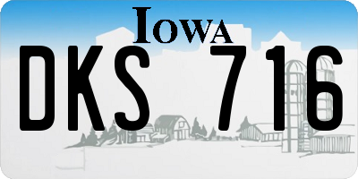 IA license plate DKS716