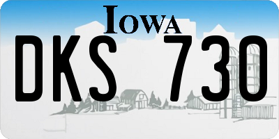 IA license plate DKS730