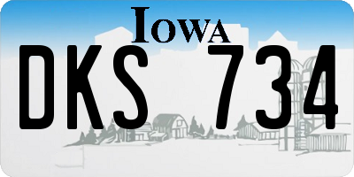 IA license plate DKS734