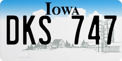 IA license plate DKS747