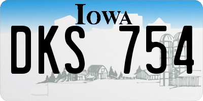 IA license plate DKS754