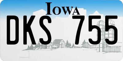 IA license plate DKS755