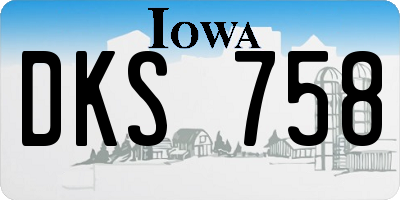 IA license plate DKS758