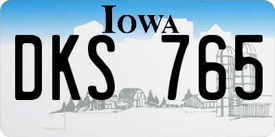 IA license plate DKS765