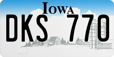 IA license plate DKS770