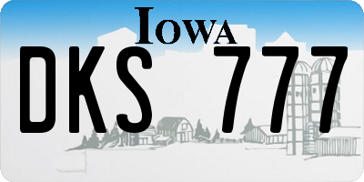 IA license plate DKS777