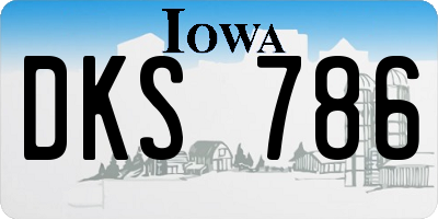 IA license plate DKS786