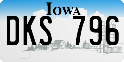 IA license plate DKS796