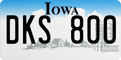 IA license plate DKS800