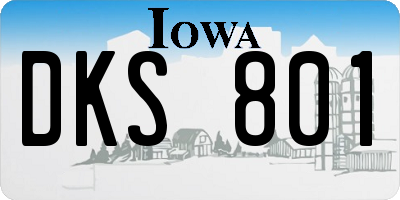 IA license plate DKS801