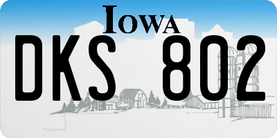 IA license plate DKS802