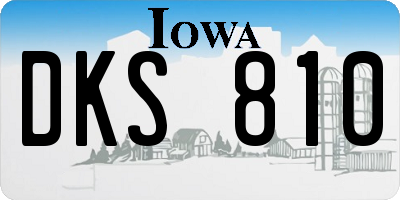 IA license plate DKS810