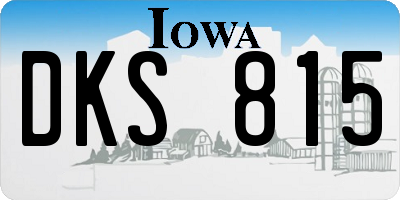 IA license plate DKS815
