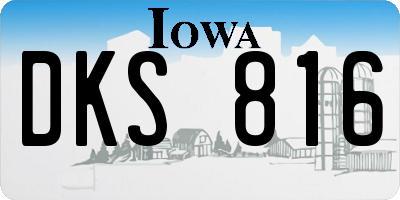 IA license plate DKS816